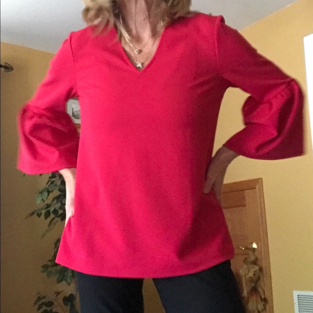 Ann Taylor red blouse very elegant  like new